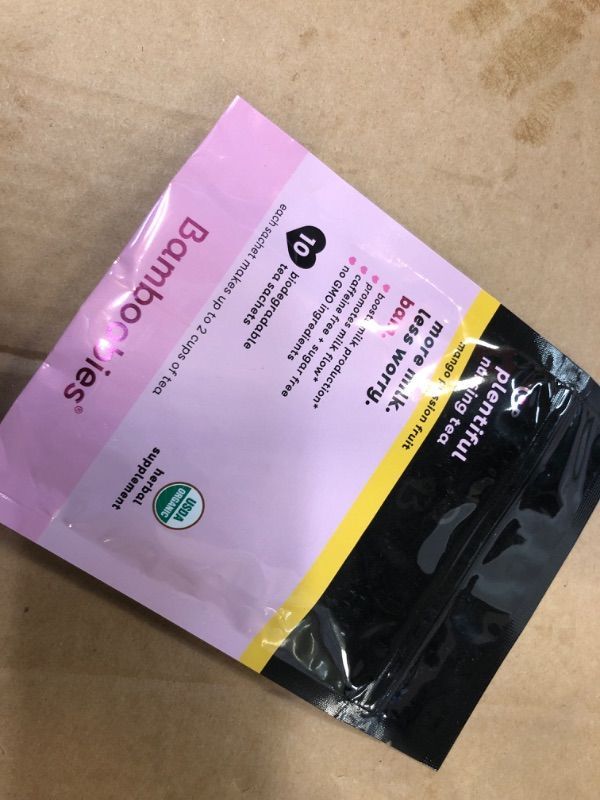 Photo 2 of Bamboobies Women's Pregnancy Herbal Tea for Nursing Support, Mango Passion Fruit, Boosts Milk Production, Organic, Non GMO, Caffeine Free, and Sugar Free, 10 Tea Bags Mango Passion Fruit  