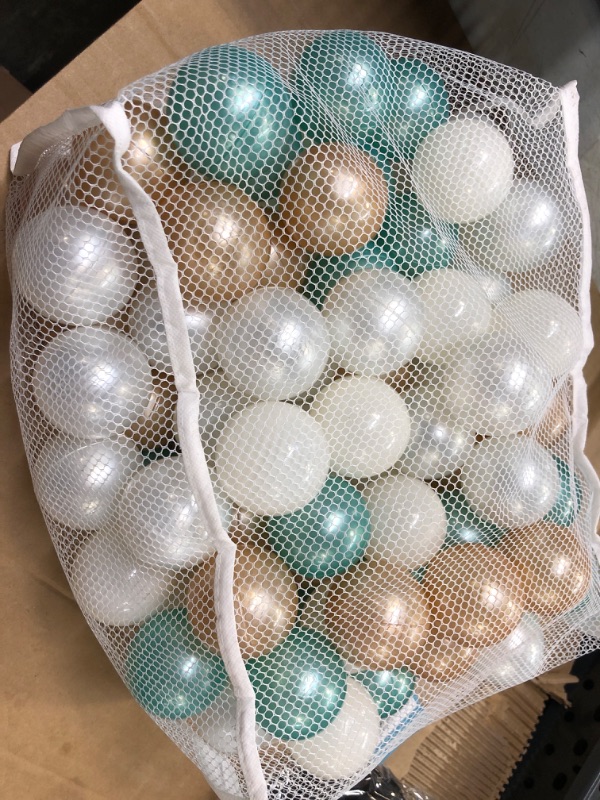 Photo 2 of Heopeis Ball Pit Balls for Kids Toddlers Pit Balls, Playpen - Crush Proof Plastic Balls Children's Toy Balls Macaron Ocean Balls, 2.2inches Pearl Green+Pearl Brown+Pearl Mintgreen+Beige