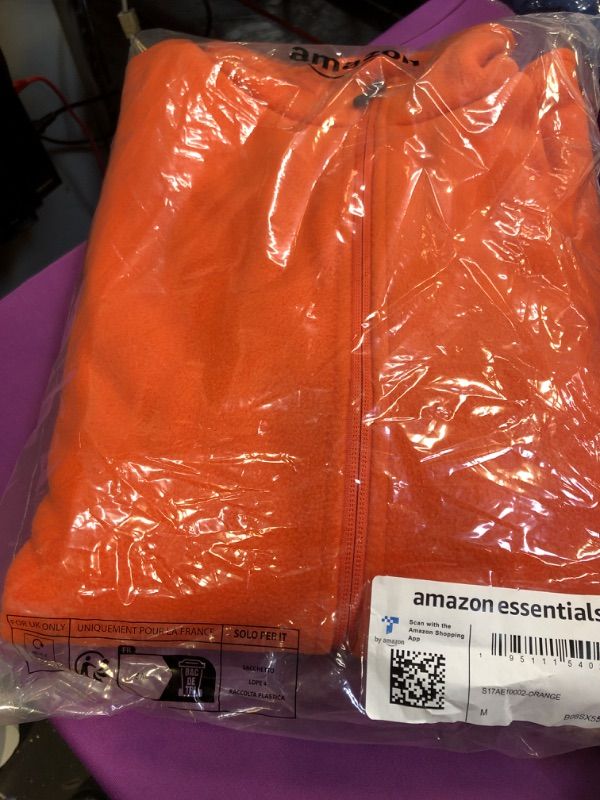 Photo 2 of Amazon Essentials Men's Full-Zip Polar Fleece Jacket (Available in Big & Tall) Polyester Orange Medium