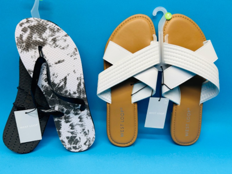 Photo 1 of 685834… 2 pairs of ladies sandals size m 7-8
