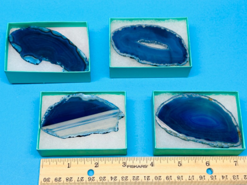 Photo 1 of 685941…4 agate slices in gift boxes 