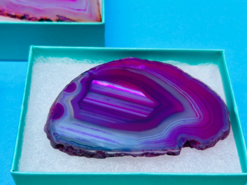 Photo 3 of 685942… 4 agate slices in gift boxes 