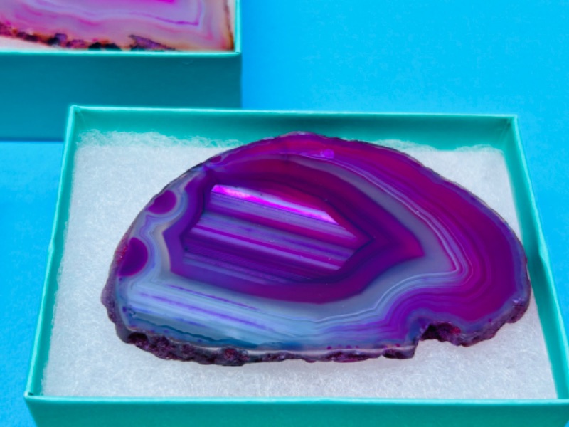 Photo 1 of 685942… 4 agate slices in gift boxes 