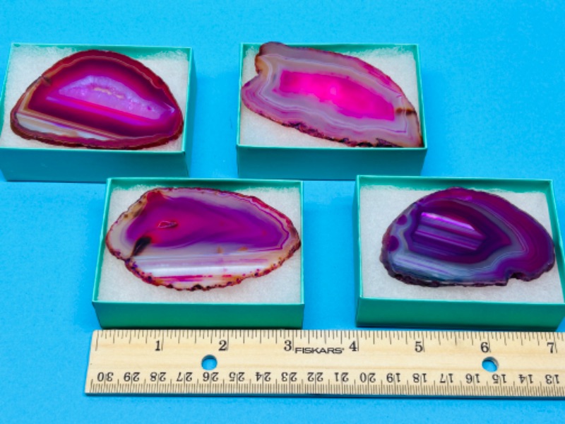 Photo 1 of 685942… 4 agate slices in gift boxes 