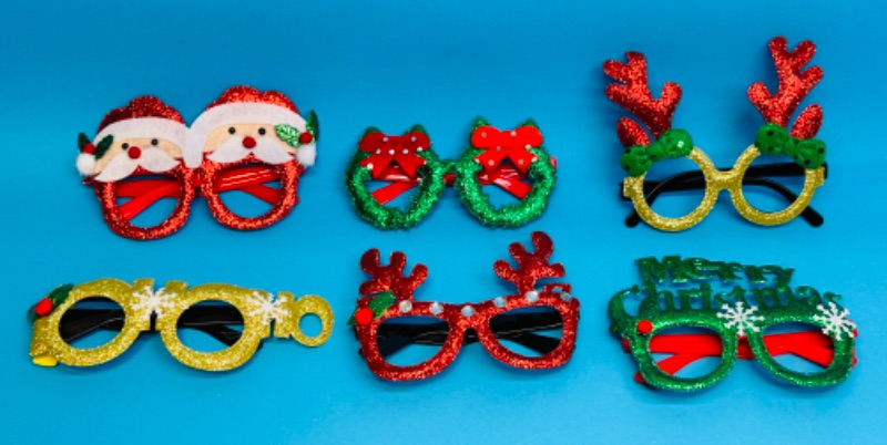 Photo 1 of 685962… 6 pairs of holiday novelty glasses 