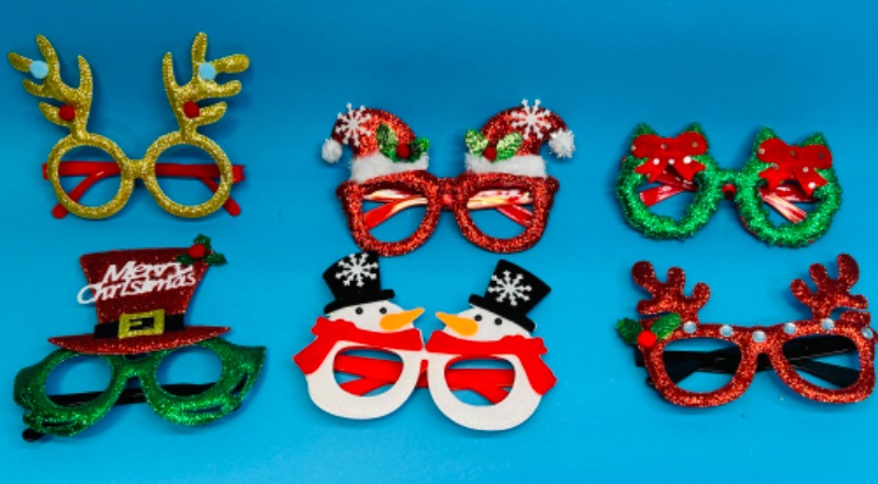 Photo 1 of 685963… 6 pairs of holiday novelty glasses 