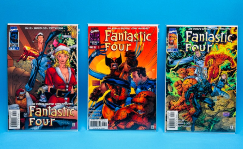 Photo 1 of 685980…3 fantastic four  comics in plastic sleeves 