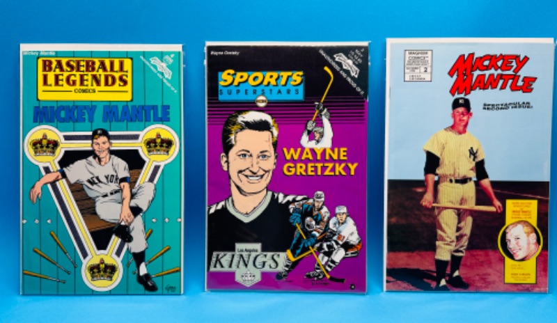 Photo 1 of 686021…3 sports  comics in plastic sleeves 
