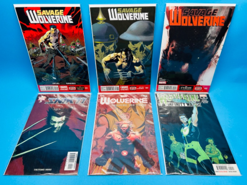 Photo 1 of 686034…6 Wolverine  comics in plastic sleeves 