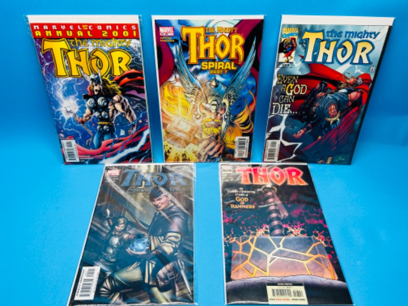 Photo 1 of 686041…5 Thor  comics in plastic sleeves 