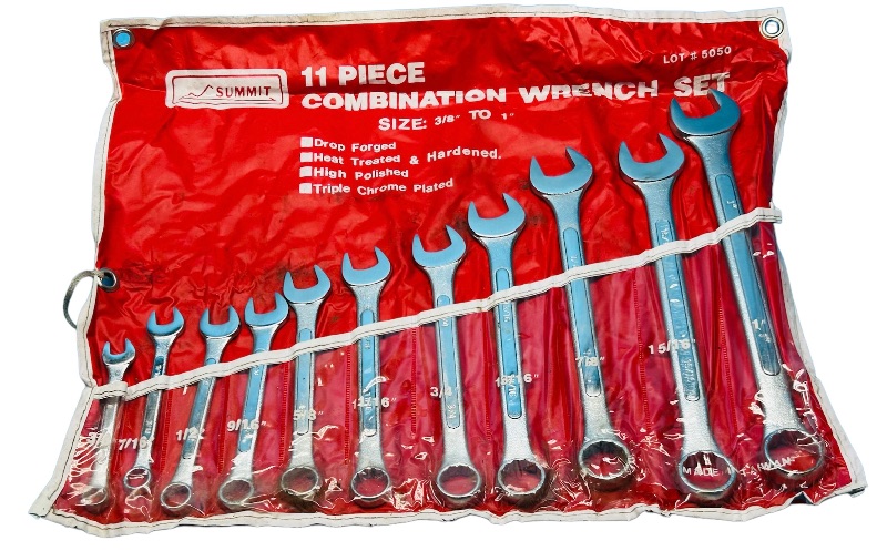 Photo 3 of 686073…vintage summit 11 piece combination wrench set in roll up pouch 