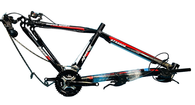 Photo 1 of 686133….parts only- 26” bike frame- 21 speed, sprocket, gear shifts, chain, brakes, handlebar 