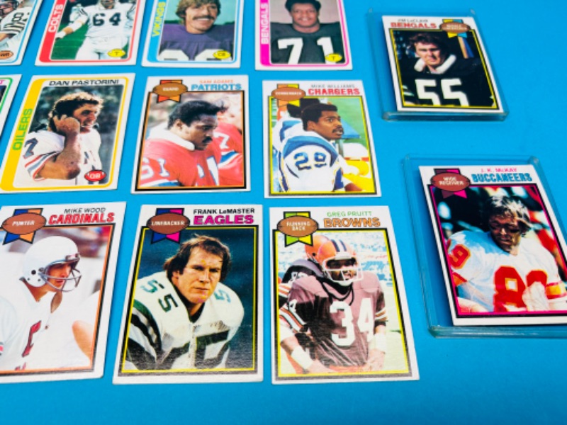 Photo 3 of 686155…  20 vintage 1978 and 1979 football cards  in 2 thick toploaders -some may show wear due to age