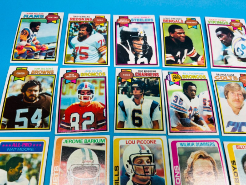 Photo 2 of 686156… 20 vintage 1978 and 1979 football cards  in 2 thick toploaders -some may show wear due to age