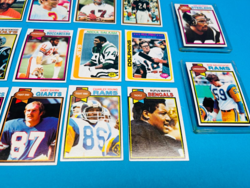 Photo 3 of 686157…  20 vintage 1978 and 1979 football cards  in 2 thick toploaders -some may show wear due to age