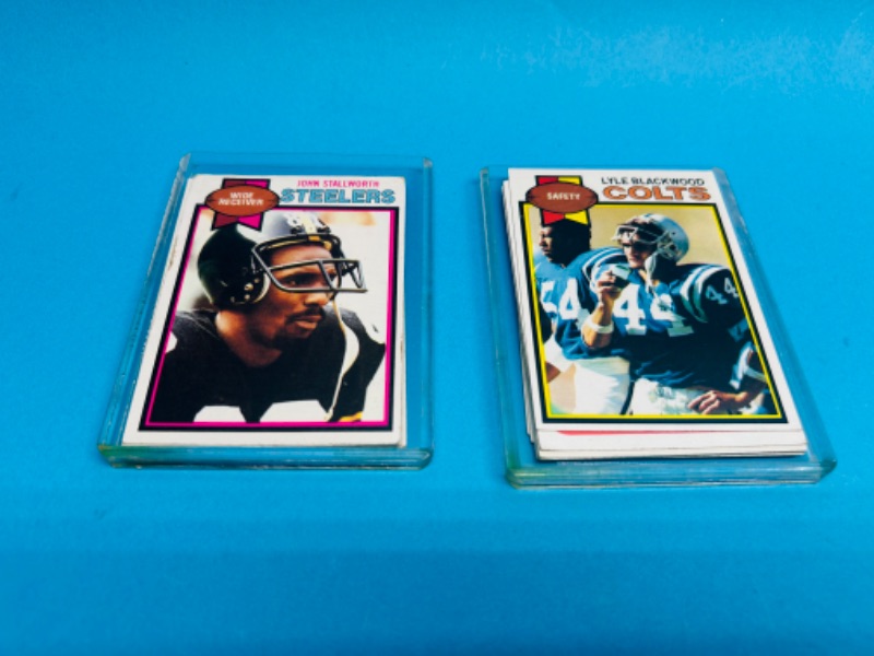 Photo 2 of 686157…  20 vintage 1978 and 1979 football cards  in 2 thick toploaders -some may show wear due to age