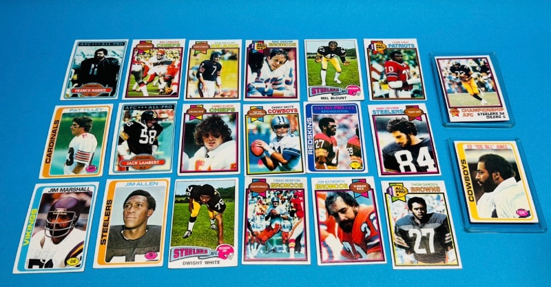 Photo 1 of 686160…  20 vintage 1978 and 1979 football cards  in 2 thick toploaders -some may show wear due to age