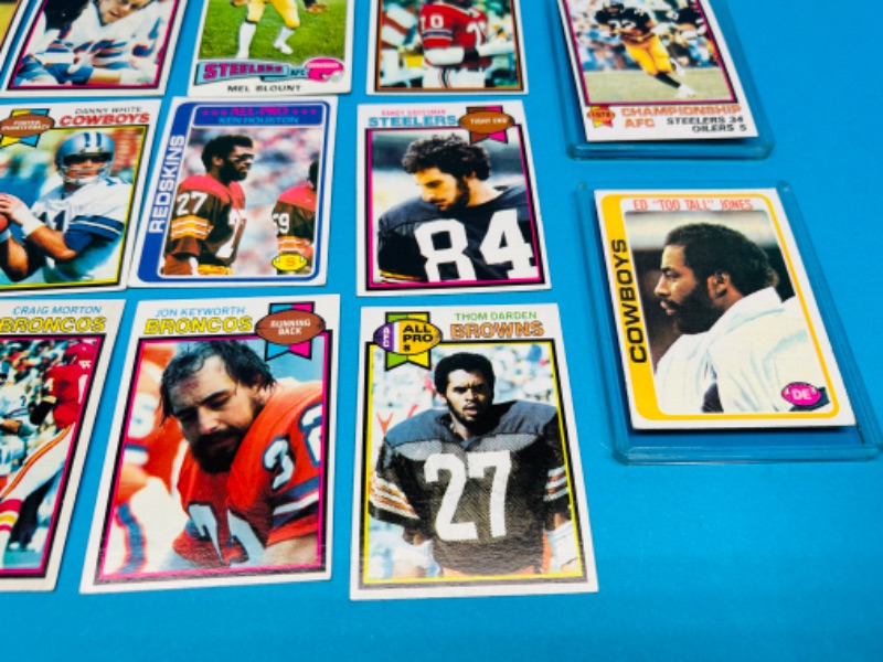 Photo 5 of 686160…  20 vintage 1978 and 1979 football cards  in 2 thick toploaders -some may show wear due to age