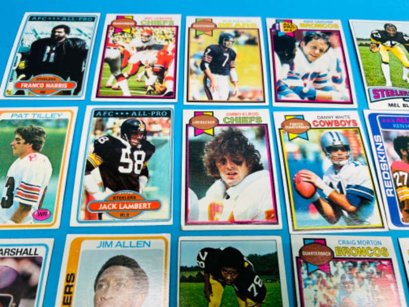 Photo 4 of 686160…  20 vintage 1978 and 1979 football cards  in 2 thick toploaders -some may show wear due to age