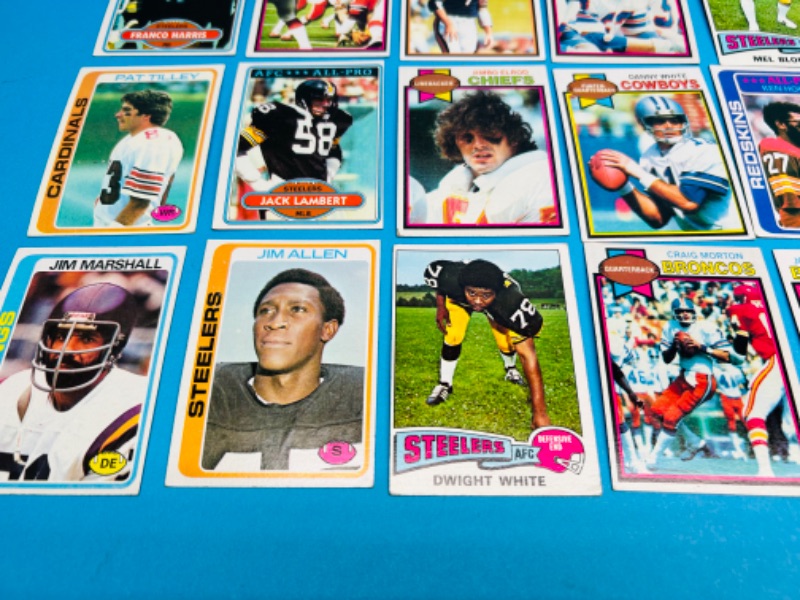 Photo 2 of 686160…  20 vintage 1978 and 1979 football cards  in 2 thick toploaders -some may show wear due to age