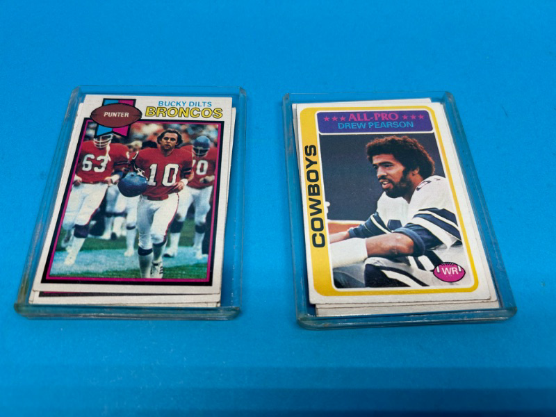 Photo 5 of 686165…  20 vintage 1978 and 1979 football cards  in 2 thick toploaders -some may show wear due to age