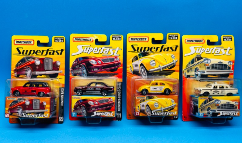 Photo 1 of 686223…4 matchbox superfast die cast taxi cars 