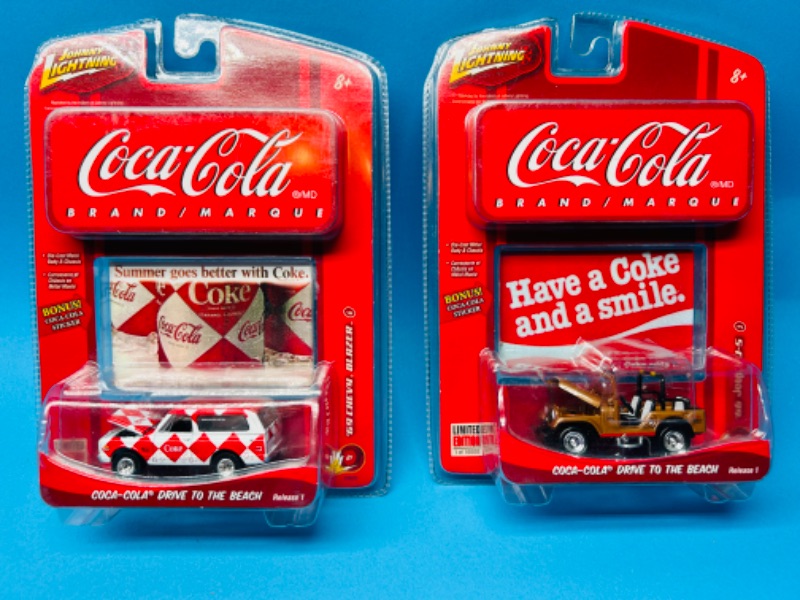 Photo 1 of 686298…  2 Coca Cola Johnny Lightning die cast cars