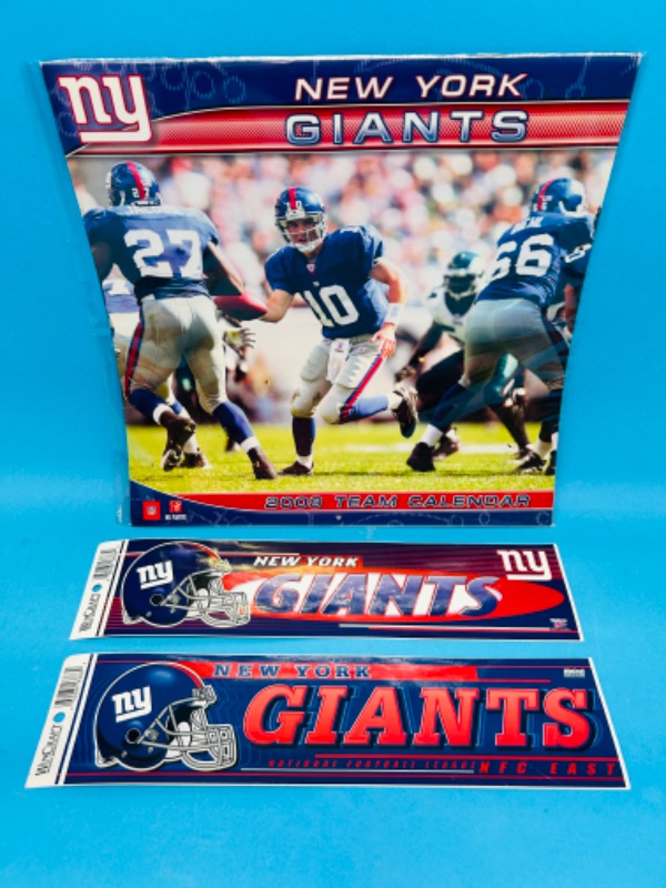 Photo 1 of 686379…2008 New York Giants calendar and 2 bumber stickers 