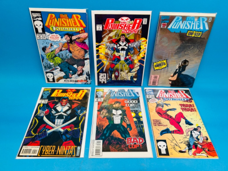 Photo 1 of 686385…6 punisher  comics in plastic sleeves 