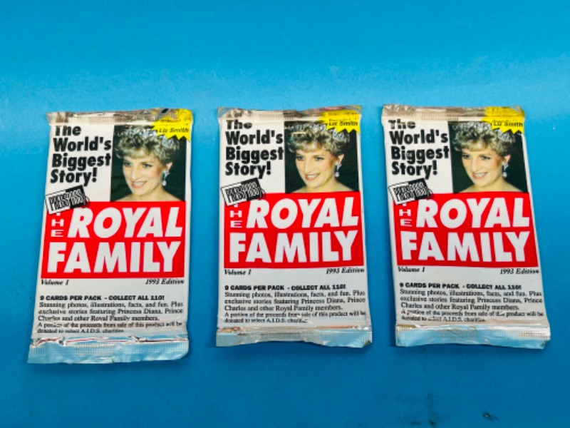 Photo 1 of 686420…3 sealed Royal Family trading card packs- 9 cards in each