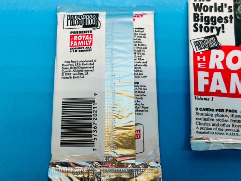 Photo 1 of 686420…3 sealed Royal Family trading card packs- 9 cards in each