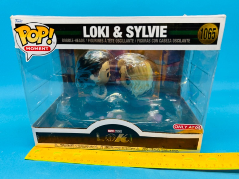 Photo 1 of 686486…xxlarge Funko pop Loki and Sylvie bobble head figures 