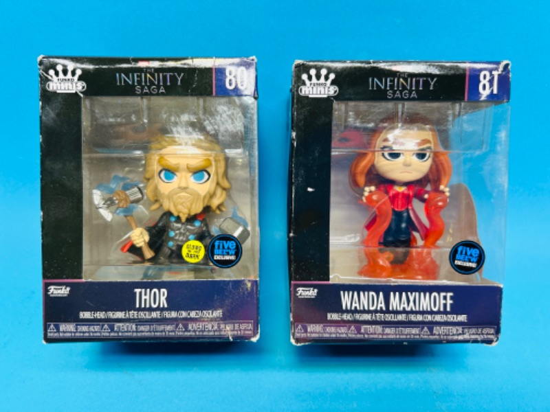 Photo 1 of 686491…2 marvel infinity bobble head figures- worn packaging 