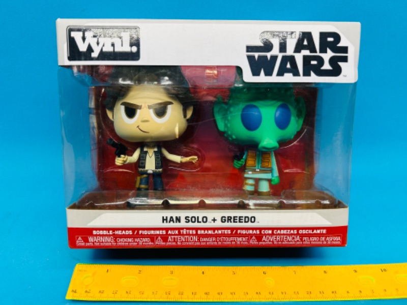 Photo 2 of 686493…Vynl Star Wars Han Solo and Greedo bobble head figures 