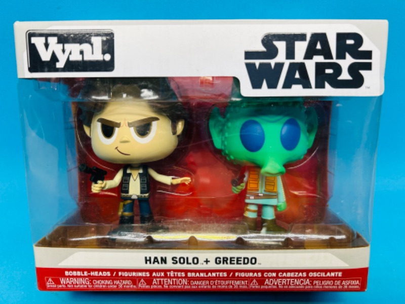 Photo 1 of 686493…Vynl Star Wars Han Solo and Greedo bobble head figures 