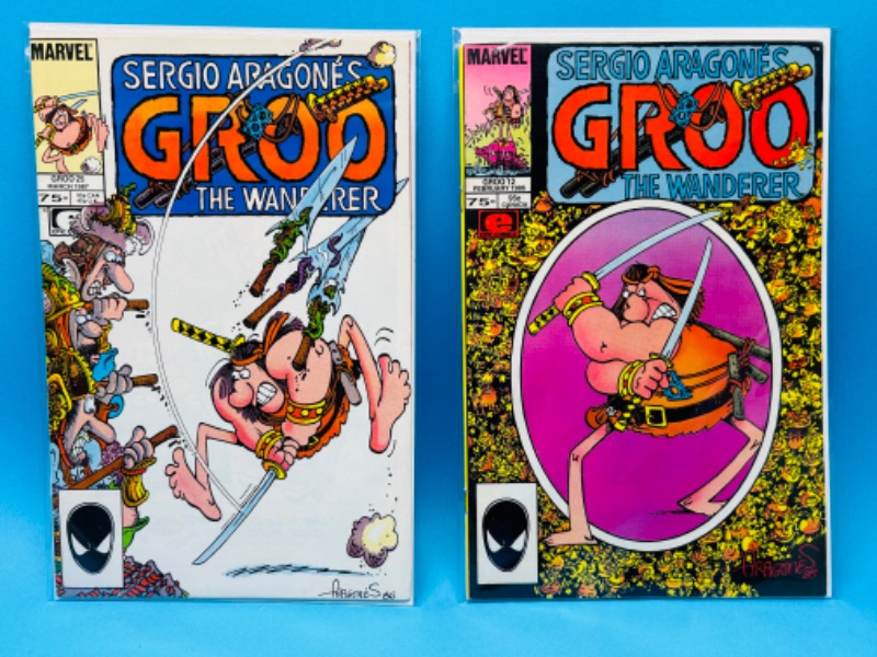 Photo 1 of 686555…2 vintage Groo comics #12 and 25 in plastic sleeves 