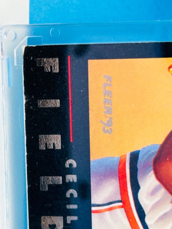 Photo 4 of 686562…Rare Fleer Cecil Fielder samurai art card 3 in hard plastic case- corners damaged 