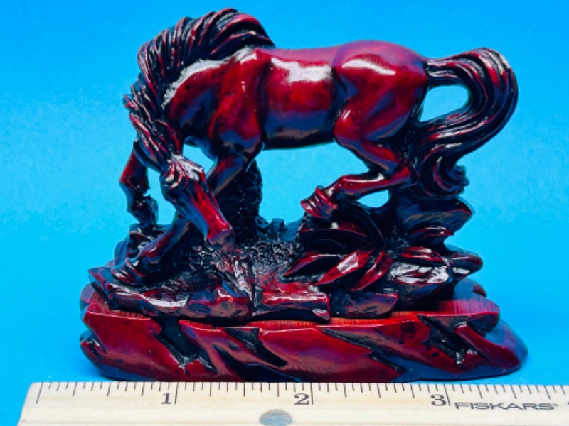 Photo 1 of 686564…3.5 x 2” red resin horse figure 