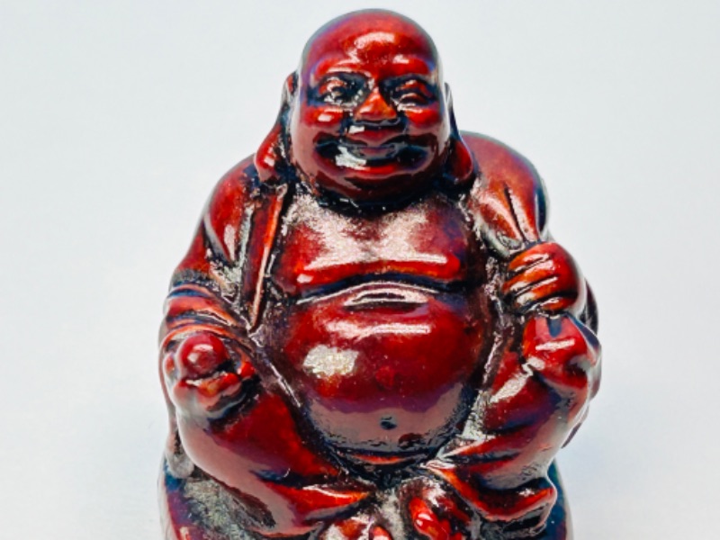 Photo 2 of 686565…small 2.5”  red resin Buddha figure 