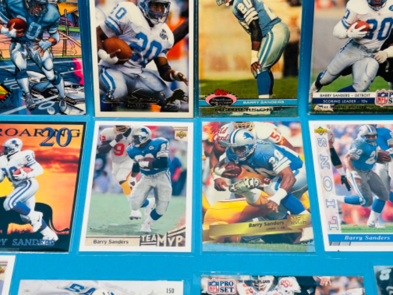 Photo 2 of 686570…12 Barry Sanders trading cards in plastic sleeves 