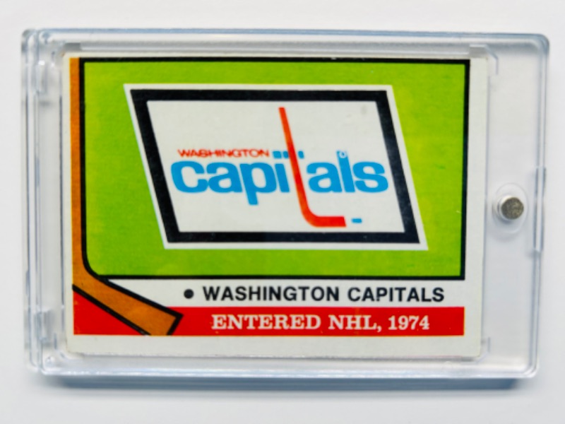 Photo 1 of 686573…1974 Washington Capitals draft selections card 256 in hard plastic case