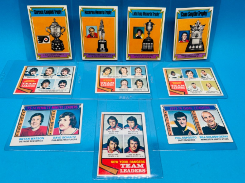 Photo 1 of 686588…vintage 1973 hockey cards in hard plastic sleeves 