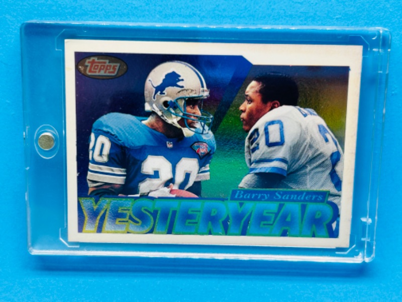 Photo 1 of 686590…topps chrome yesteryear Barry Sanders card 14 in hard plastic case