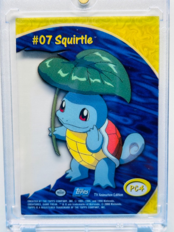 Photo 1 of 686596…Topps Pokémon card #07 Squirtle PC4 in hard plastic case