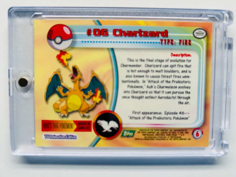 Photo 2 of 686597…Topps Pokémon #06 Charizard card 6 in hard plastic case