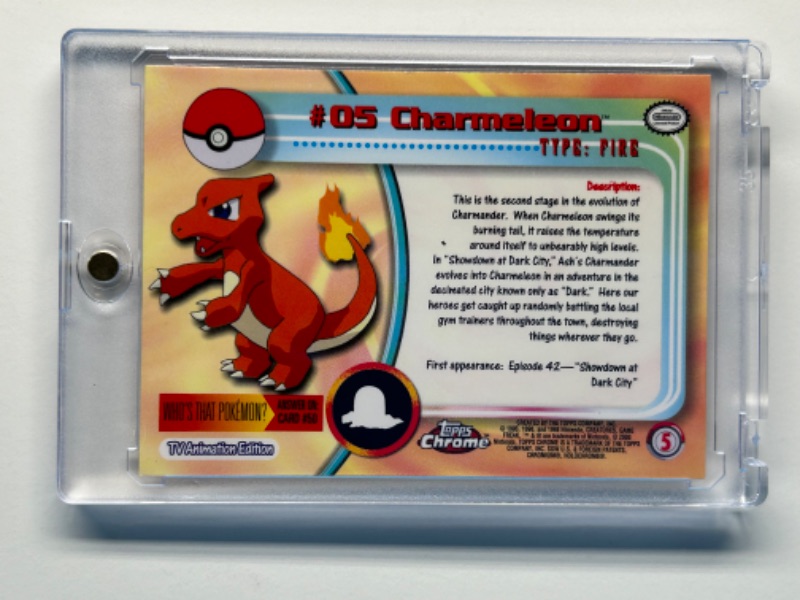 Photo 2 of 686599…Topps Chrome Pokémon #05 Charmeleon card in hard plastic case 