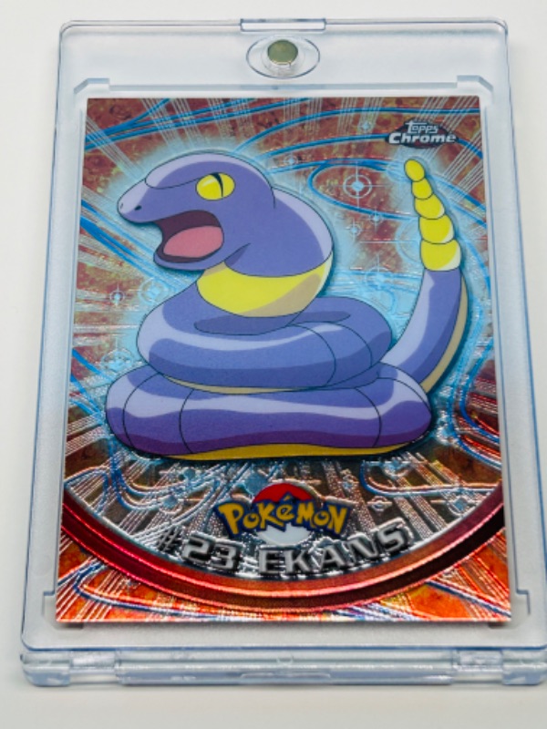 Photo 1 of 686600…topps Chrome Pokémon #23 Ekans card 23 in hard plastic case 