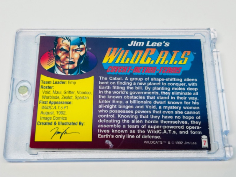 Photo 2 of 686601…wizard Jim Lee’s Wildcats card 7 in hard plastic case 