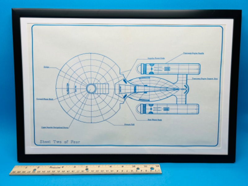 Photo 1 of 686611…USS Enterprise NCC-1701 D Centurian series Battlecruiser blueprint  12 x 19” 