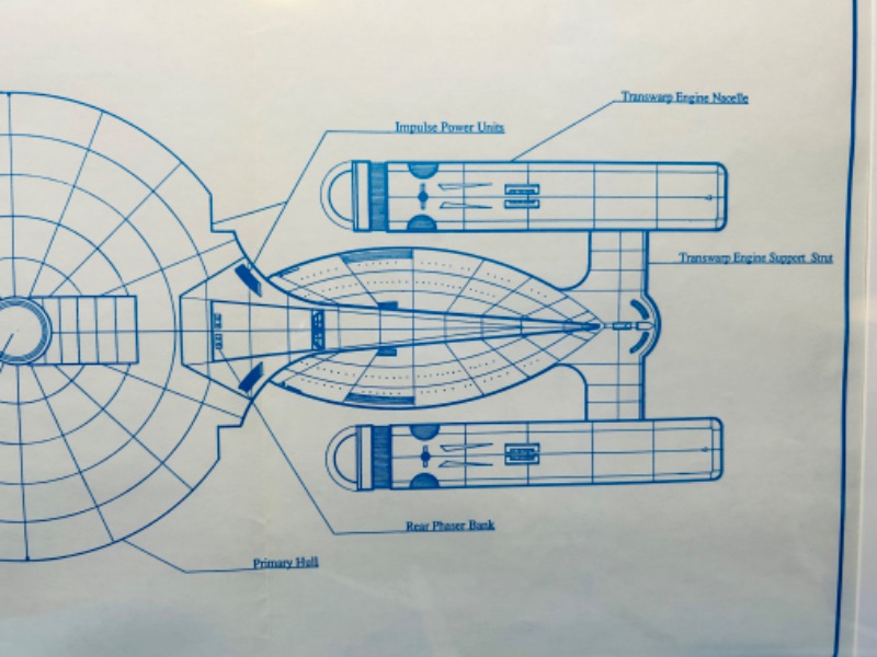 Photo 3 of 686611…USS Enterprise NCC-1701 D Centurian series Battlecruiser blueprint  12 x 19” 